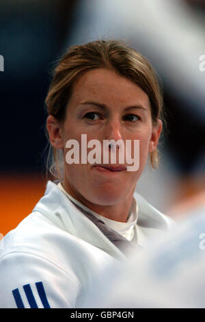 Moderner Fünfkampf - Olympische Spiele Athen 2004 - Frauen - Fechten Stockfoto