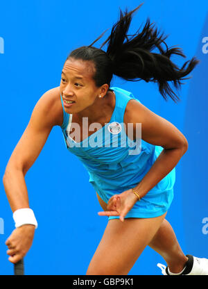 Tennis - AEGON Classic - Tag drei - Edgbaston Priory Club. Die britische Anne Keothavong in Aktion Stockfoto