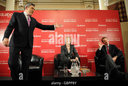 Gordon Brown trifft Gewerkschaftsaktivisten in East London Stockfoto