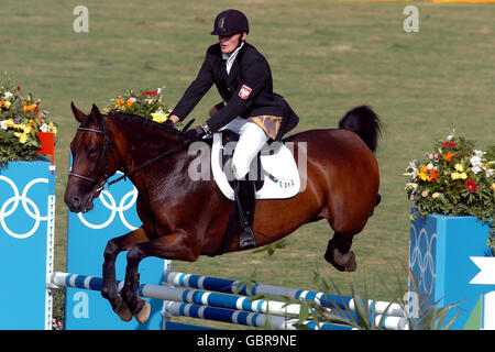 Moderner Fünfkampf - Olympische Spiele Athen 2004 - Springreiten Stockfoto