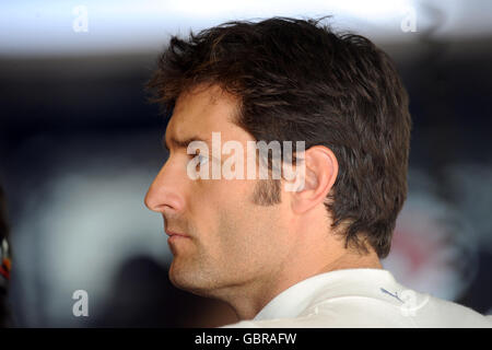 Red Bull Racing-Fahrer Mark Webber, im Fahrerlager auf dem Circuit de Monaco. Stockfoto