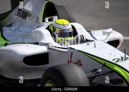 Formel-1-Autorennen - Grand-Prix-Training von Monaco - Circuit de Monaco. Brawn GP's Jenson Button beim Training auf dem Circuit de Monaco. Stockfoto