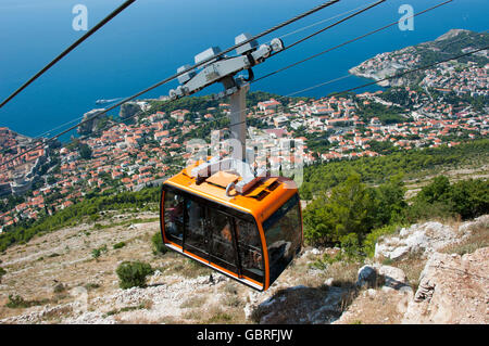 Seilbahn, Dubrovnik, Dalmatien, Kroatien Stockfoto