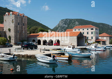 Hafen, Altstadt, Mali Ston, Halbinsel Peljesac, Dalmatien, Kroatien / Hafen Stockfoto