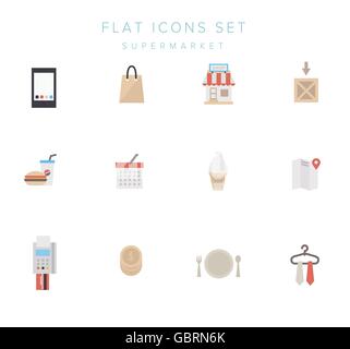 Große Reihe von einfachen shopping Icons. Vektor. Stock Vektor