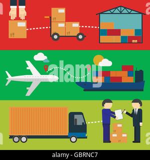 Logistische Infografiken für Web- oder Mobile Anwendung Stock Vektor