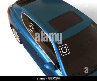 3D render Bild, Uber-Auto-Konzept darstellt. Stockfoto