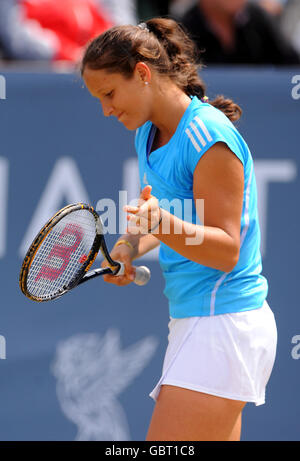 Die britische Laura Robson erleidet im Finale von eine Niederlage Das Liverpool International Tennis Tournament Stockfoto