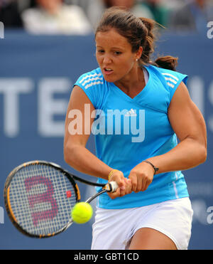 Die britische Laura Robson erleidet im Finale von eine Niederlage Das Liverpool International Tennis Tournament Stockfoto