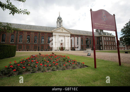 Eine allgemeine Ansicht des Royal Hospital, Chelsea, wo Carly Zucker und Joe Cole später heiraten werden. Stockfoto