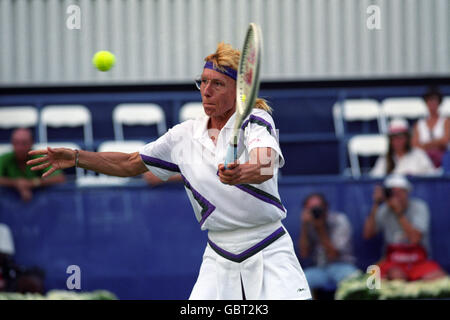 Tennis - US Open. Martina Navratilova aus den USA in Aktion Stockfoto