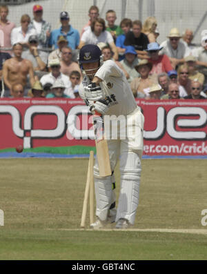 Cricket - Tour Match - Tag zwei - Sussex gegen Australien - County Ground. Sussex's Rory Hamilton-Brown wird während des Tourmatches auf dem County Ground, Sussex, von dem australischen Brett Lee gewogen. Stockfoto