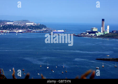 Ballylumford Power Station Lager Stockfoto