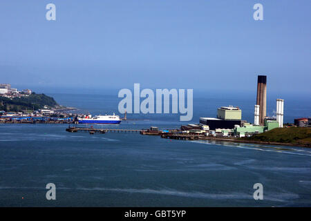 Ballylumford Power Station Lager Stockfoto