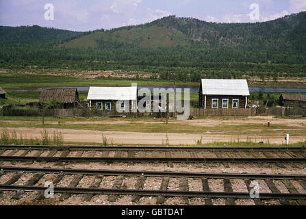 Geographie / Reisen, Russland, Sibirien, Transport / Transport, Transsibirische Eisenbahn, Taiga, borealer Wald, 1974, Zusatzrechte-Abfertigung-nicht vorhanden Stockfoto