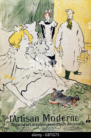 L ' Artisan Moderne Ausstellung, Werbung von Henri de Toulouse-Lautrec, 1894 Stockfoto