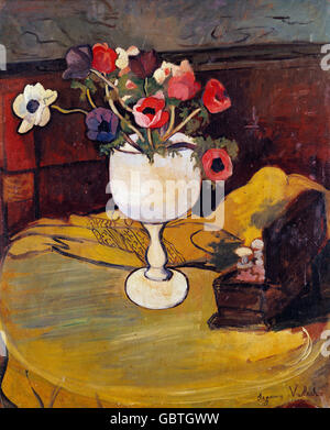 Bildende Kunst, Valadon, Suzanne (1865-1938), Malerei, "Anemonen au Verre Blanc" (Anemonen in einem weiß-Glas), Museum Albi, Frankreich, Stockfoto