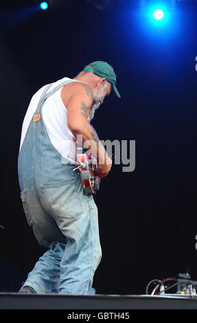 Seasick Steve auf der Bühne bei Hard Rock Calling, im Hyde Park, London. Stockfoto