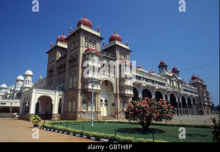 der Palast in der Stadt Mysore in der Provinz von Karnataka in Indien. Stockfoto
