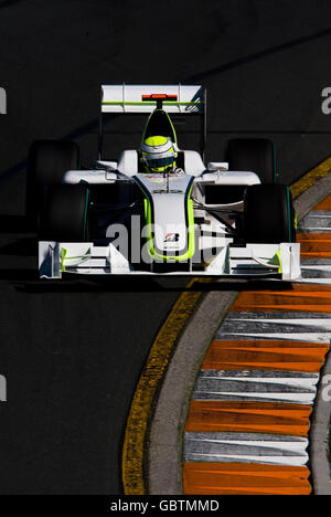 Formel-1-Autorennen - Großer Preis Von Australien - Qualifikation - Albert Park - Melbourne. Brawn GP's Jenson Button während des Qualifyings im Albert Park, Melbourne, Australien. Stockfoto