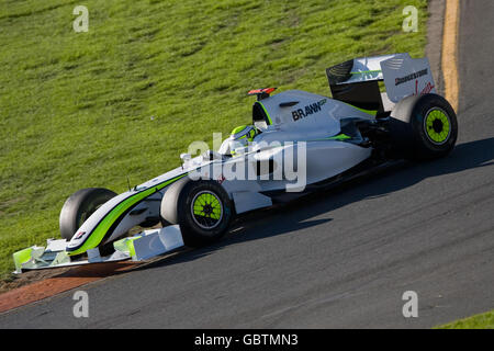 Formel-1-Autorennen - Großer Preis Von Australien - Qualifikation - Albert Park - Melbourne. Brawn GP's Jenson Button während des Qualifyings im Albert Park, Melbourne, Australien. Stockfoto