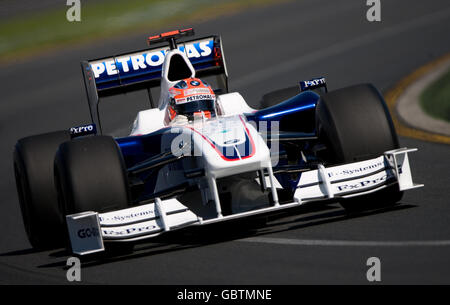 Formel-1-Autorennen - Großer Preis Von Australien - Qualifikation - Albert Park - Melbourne. Robert Kubica von BMW sauber während des Qualifyings im Albert Park, Melbourne, Australien. Stockfoto