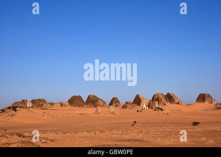 Afrika, Sudan, Nubia, Pyramiden von Meroe Stockfoto