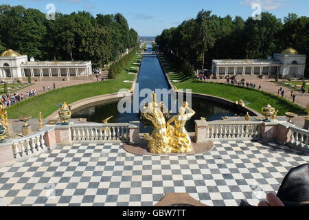 Peterhof Palast und Gärten, Russland Stockfoto