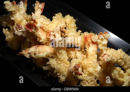 Tempura Garnelen, tief gebratene Garnelen japanische Küche Stockfoto