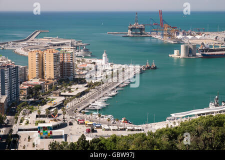 Hafen von Málaga. Andalusien, Spanien Stockfoto