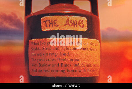Cricket - Ladbrokes Ashes Launch - Lords. Ein Plakat der Ashes Urne ist auf Lord's Cricket Ground, london, zu sehen Stockfoto