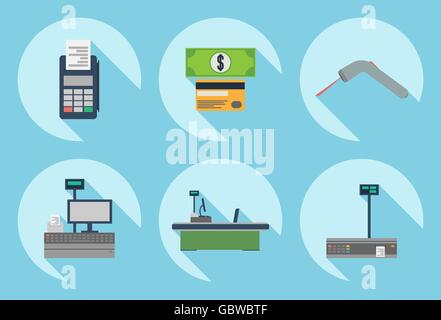 Vektor der Supermarkt Symbole festgelegt. Stock Vektor