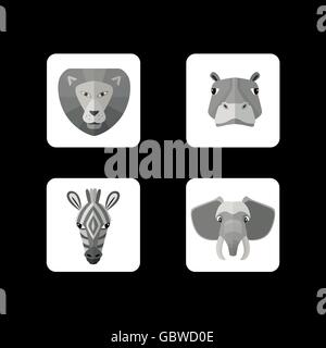 Wilde Tiere-Symbole. Vektor-Format. Stock Vektor