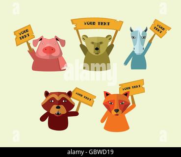 Haustiere-Streik. Vektor-Illustration Stock Vektor