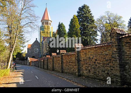 St. Mauritius und St. Maurus, Benediktiner-Abtei, Kloster, Kirche, Clervaux, Luxemburg Stockfoto