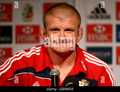 Coach Graham Rowntree während seiner Pressekonferenz im Team Hotel, Sandton, Südafrika. Stockfoto