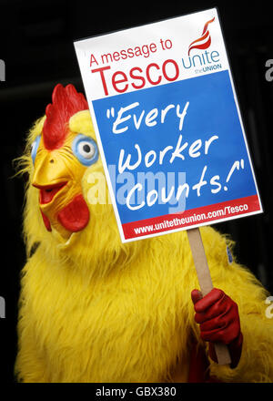 Tesco-protest Stockfoto