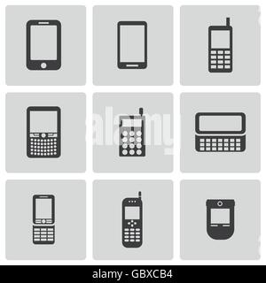 Vektor-schwarz Handy Icons set Stock Vektor