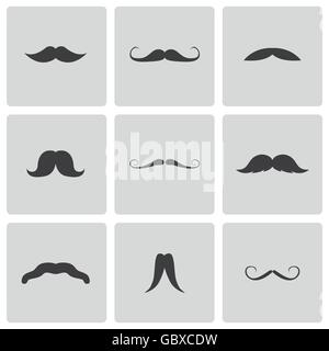 Vektor schwarzen Schnurrbart Icons set Stock Vektor