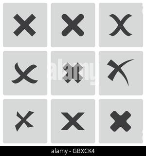 Vektor schwarze abgelehnt Icons set Stock Vektor
