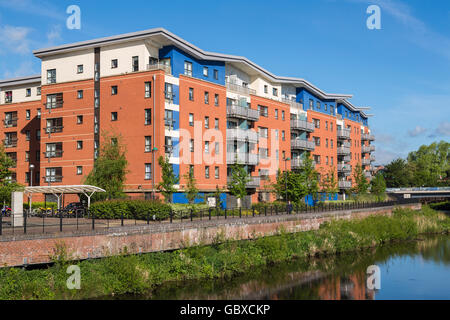 Riverside-Exchange, Wohnungen, Fluss Don, Sheffield, Yorkshire, England Stockfoto