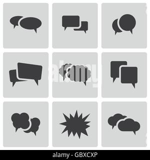 Vektor-schwarze Rede Blase Icons set Stock Vektor