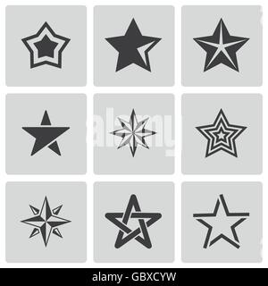 Vektor schwarzen Sternen Icons set Stock Vektor