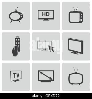 Vektor schwarze Symbole Fernseher Stock Vektor