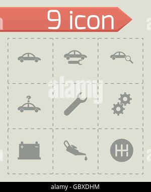 Vektor-schwarzes Auto-Service-Icon-set Stock Vektor
