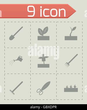 Vektor schwarz Landwirtschaft Icon set Stock Vektor