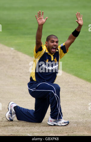 Cricket - Friends Provident Trophy - Gruppe B - Warwickshire / Kent - Edgbaston. Jeetan Patel von Warwickshire appelliert Stockfoto