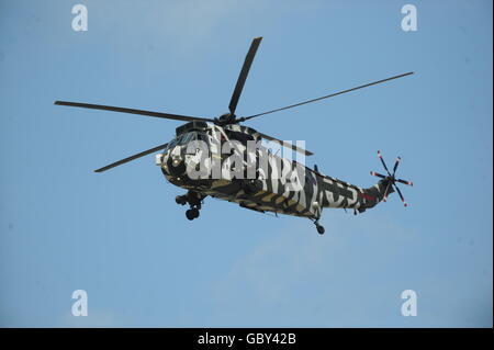 Westland Sea King HC4 der Commando Helicopter Force, RNAS Yeovilton beim Royal International Air Tattoo bei RAF Fairford, Gloucestershire. Stockfoto