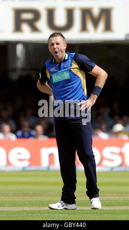 Dominic Cork aus Hampshire reagiert während des Friends Provident Trophy Finales in Lord's, London. Stockfoto