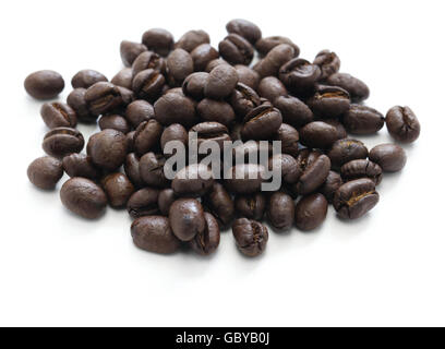 geröstete Peaberry Kaffeebohnen Stockfoto